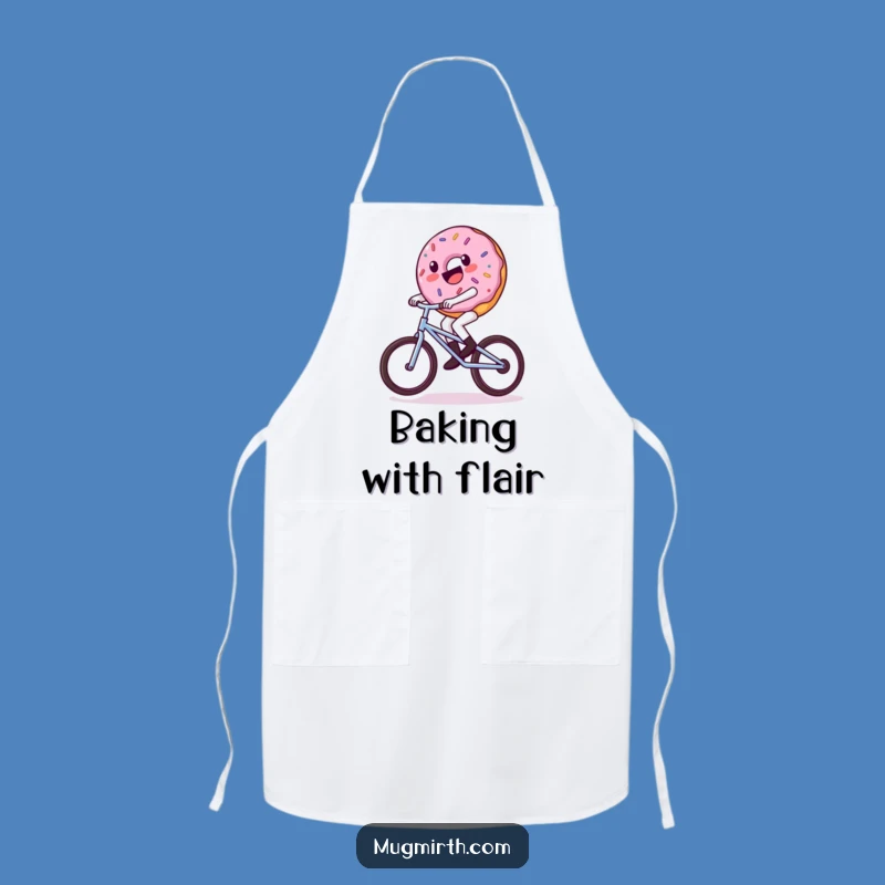Funny Donut Unicycle Apron: Kitchen Sweetness, Wobbly Chef, Ideal Funny Gift