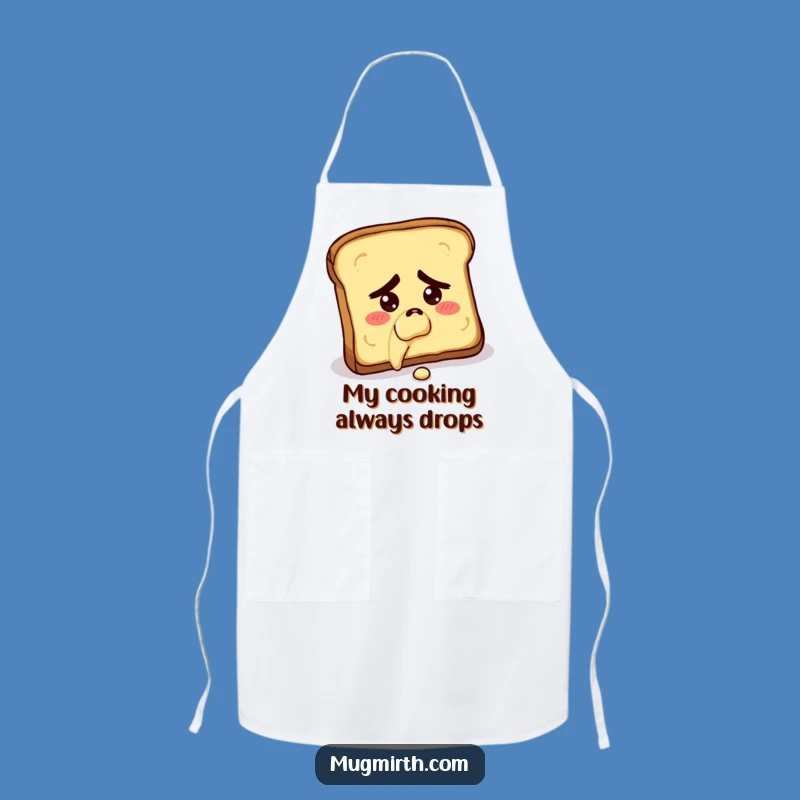 Funny Chef Apron: Concerned Toast Falling Butter-Side Down Kitchen Gift