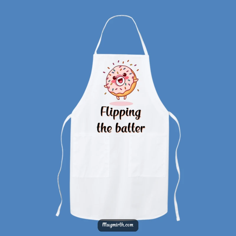 Funny Donut Cartwheel Apron - Hilarious Sprinkled Pastry Chef Gift for Kitchen Fun
