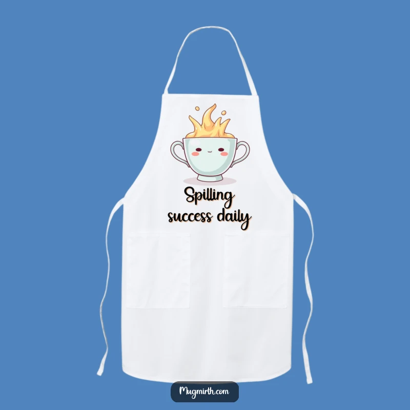 Funny Overflowing Teacup Apron - Smug Grin Kitchen Wear, Chef Gift