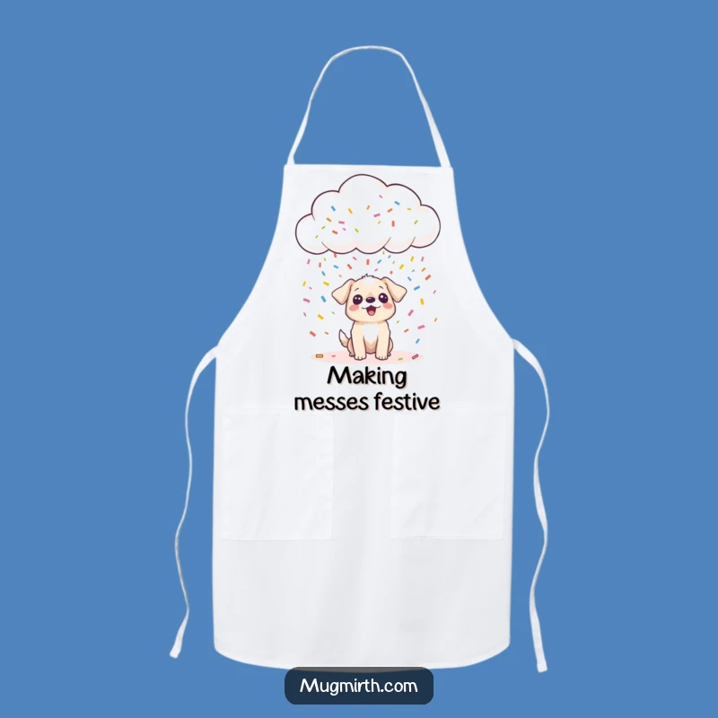 Funny Happy Cloud Confetti Dog Apron - Kitchen Joyful Mess Master