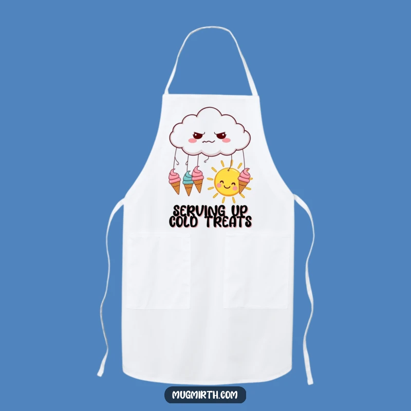 Funny Grumpy Cloud Ice Cream Apron - Hilarious Kitchen Wear for Bakers
