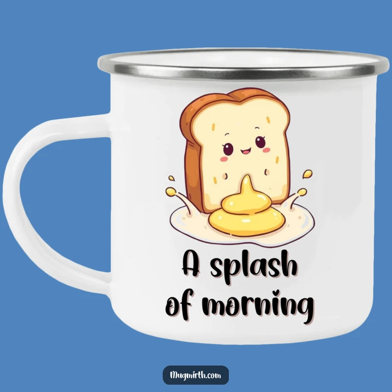 Funny Toast Butter Splash Camping Mug: Hilarious Outdoor Companion for Coffee Lovers