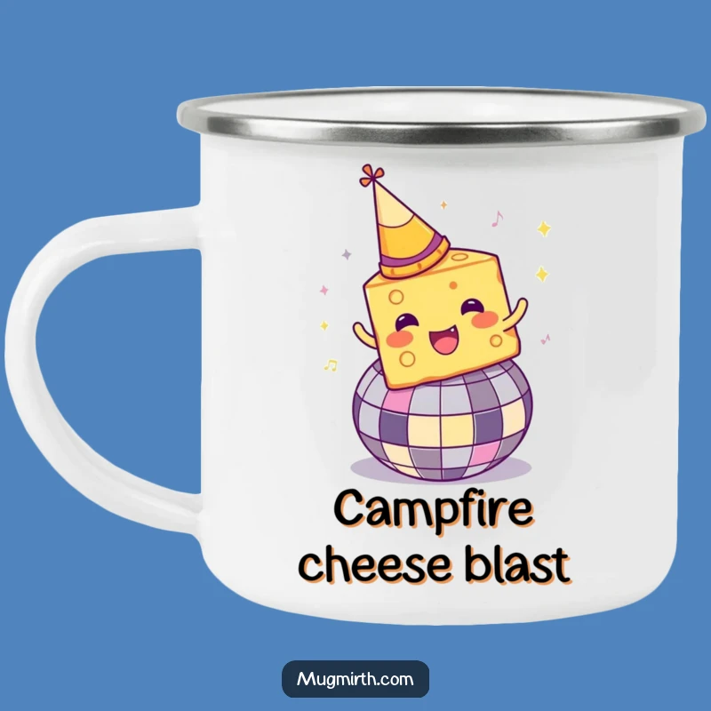 Funny Disco Cheese Camping Mug: Enjoy your drink with a cheesy party, a fun funny gift!