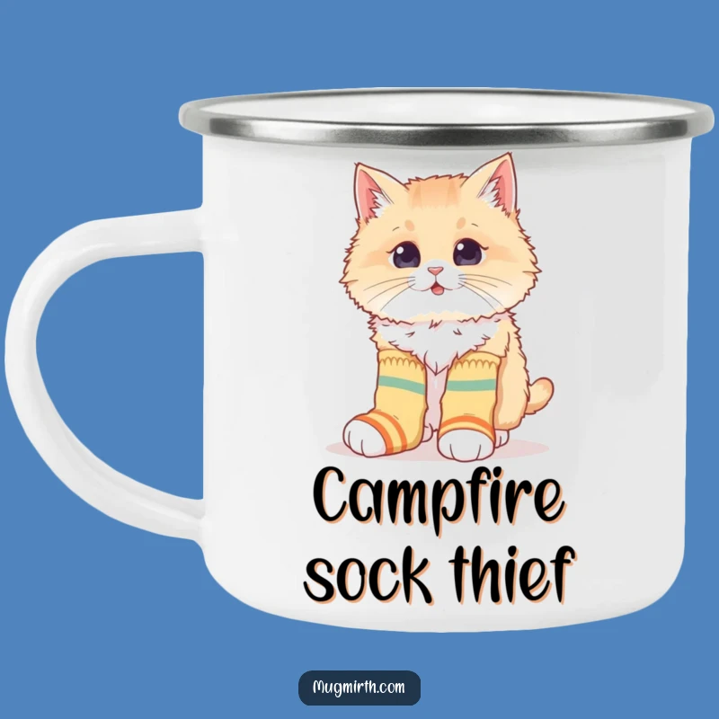 Funny Cat Sock Camping Mug: Quirky Adventures Funny Gift