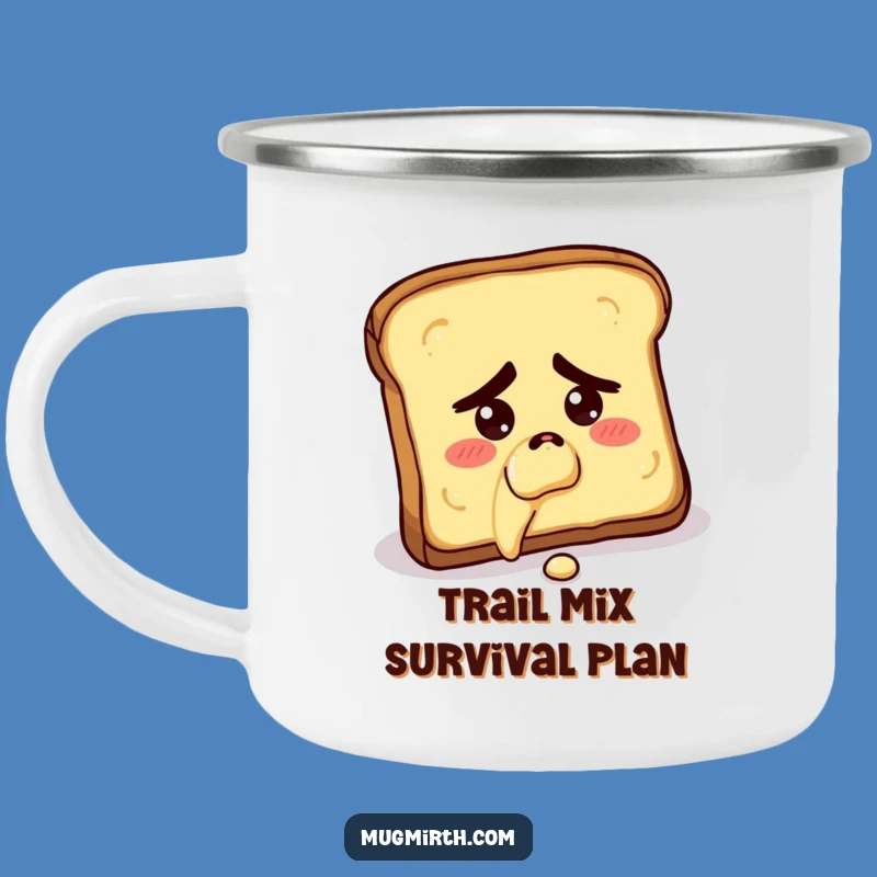 Funny Campfire Mug: Concerned Toast Falling Butter-Side Down Outdoor Gift