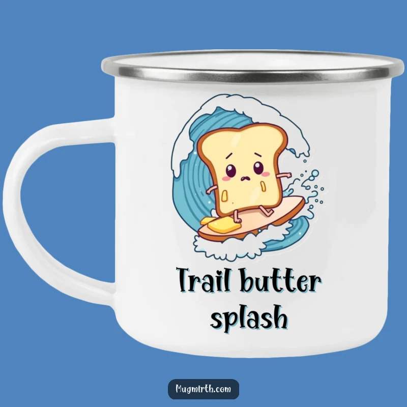 Funny Surfing Toast Camp Mug: Hilarious Breakfast Wave Rider Outdoors