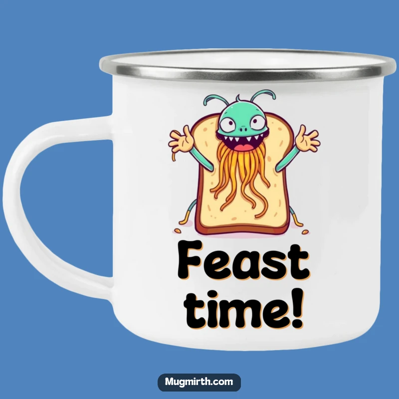 Funny Toast FSM Camping Mug - Absurd Adventures & Coffee