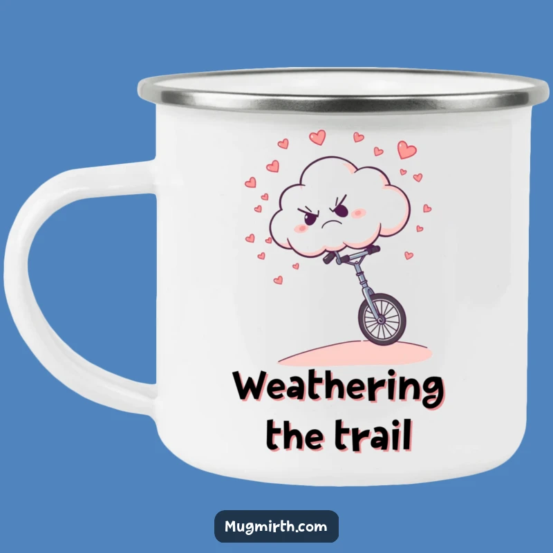 Funny Grumpy Cloud Camping Mug: Your Hilarious Companion for Moody Adventures