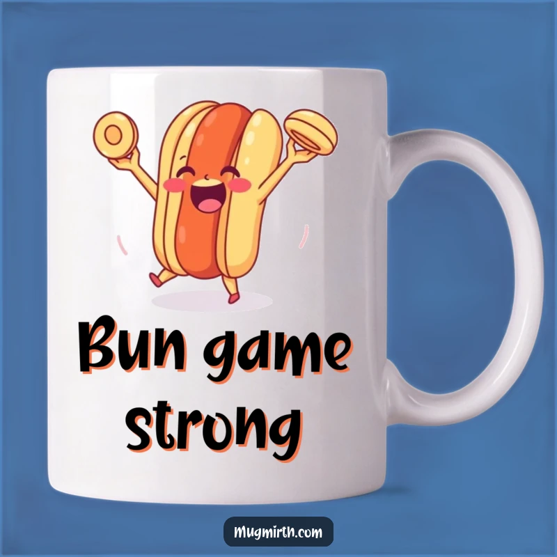 Funny Happy Hot Dog Mug: Juggling Bun Joy, a hilarious gift for foodies.