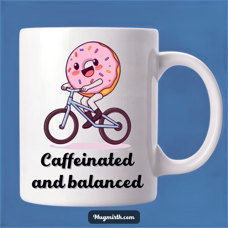 Funny Donut Unicycle Mug: Wobbly Rider Joy, Perfect Funny Gift Idea