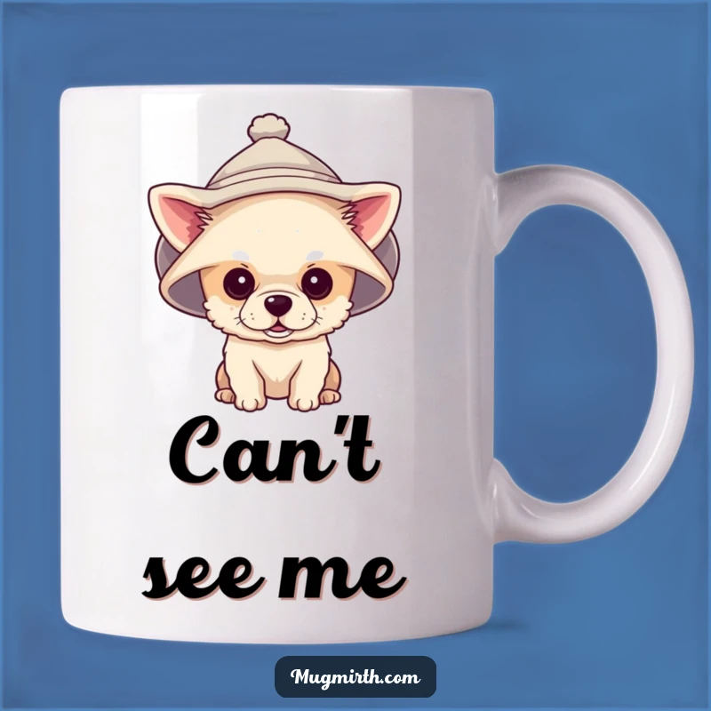 Funny Tiny Dog Giant Hat Mug: Adorable Hilarious Gift for Dog Lovers