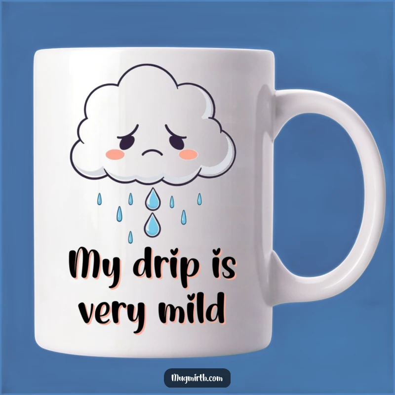 Funny Grumpy Cloud Sad Raindrop Mug - Relatable Mood Gift