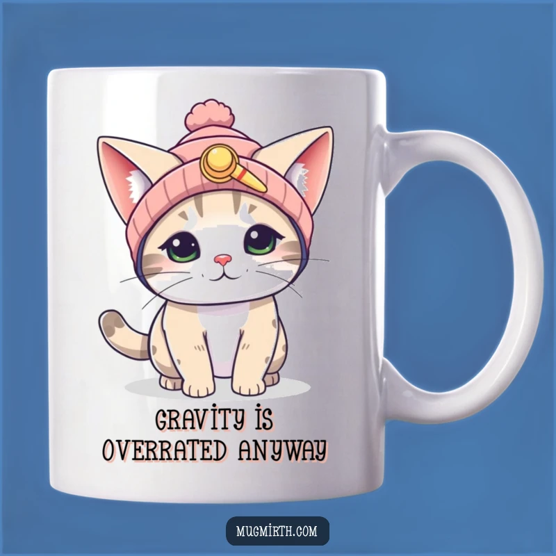 Funny Flying Cat Mug: Propeller Beanie Dreamer makes a hilarious gift for cat lovers.