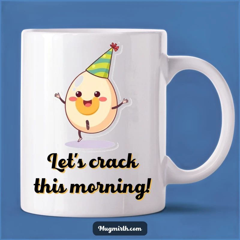 Funny Smiling Egg Cartwheel Party Mug - Hilarious Gift for Fun Lovers