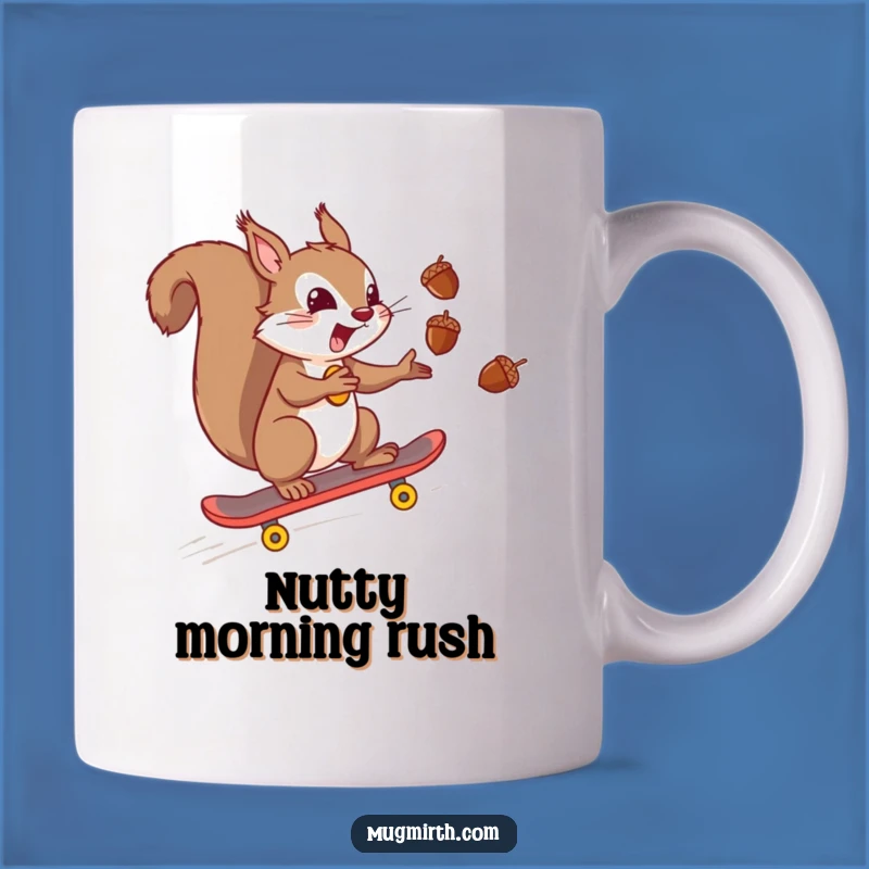 Funny Squirrel Skateboard Mug, Juggling Acorns Extreme Sport Gift