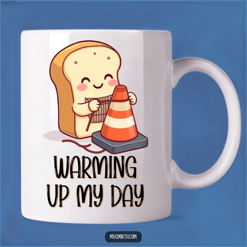 Funny Bread Traffic Cone Mug - Whimsical Knitting Art, Perfect Quirky Humorous Gift