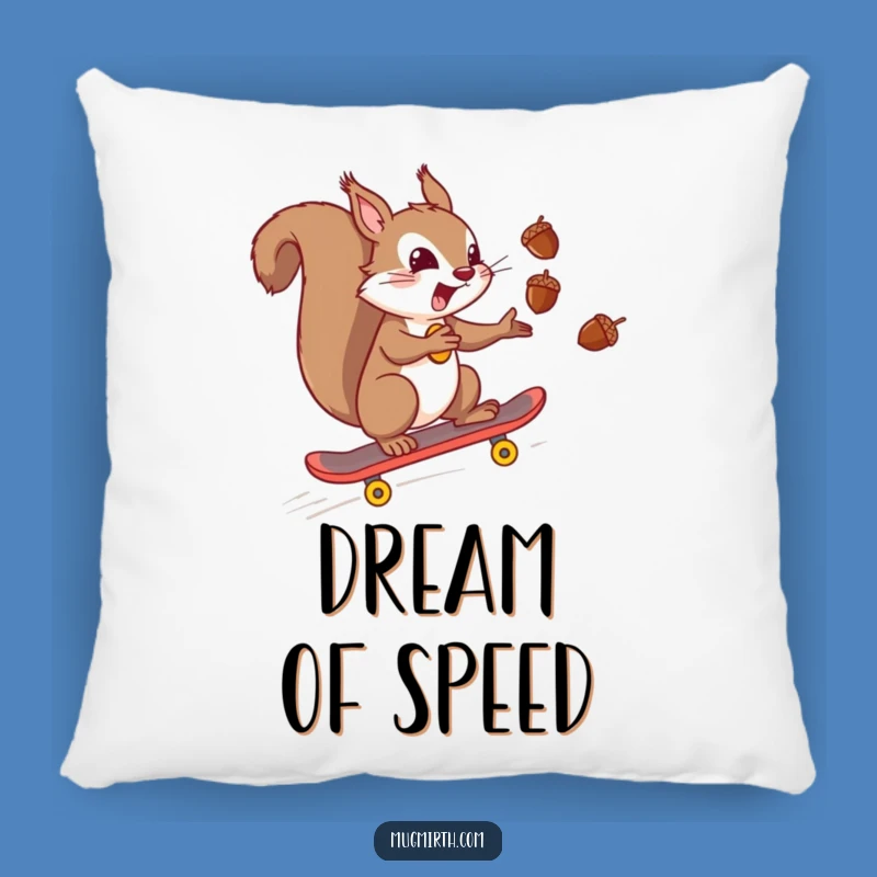Soft Funny Squirrel Skateboard Pillow, Juggling Acorns Comfort Gift