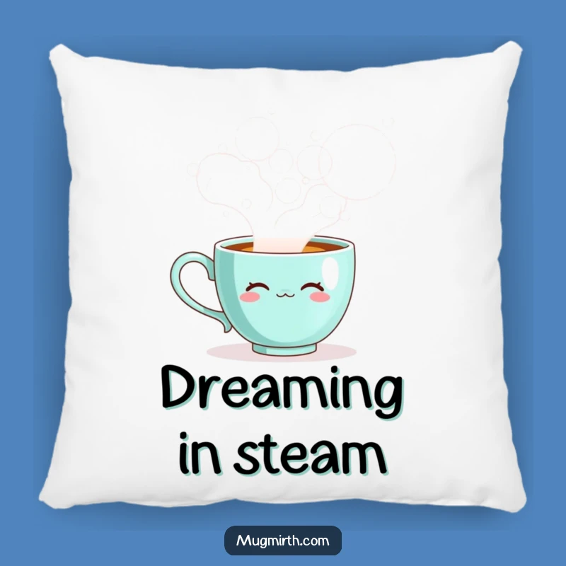 Funny Teacup Steam Bubbles Pillow - Cuddle Up with Whimsy!