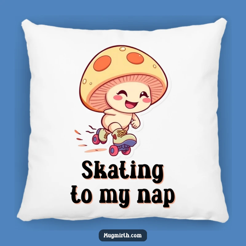 Funny Mushroom Skater Pillow: Cozy Comfort with Speedy Vibes