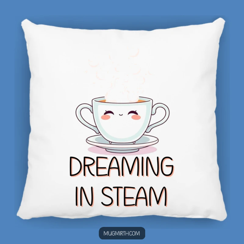 Funny Steam Bubble Teacup Pillow: Cozy & Comical Decor Accent