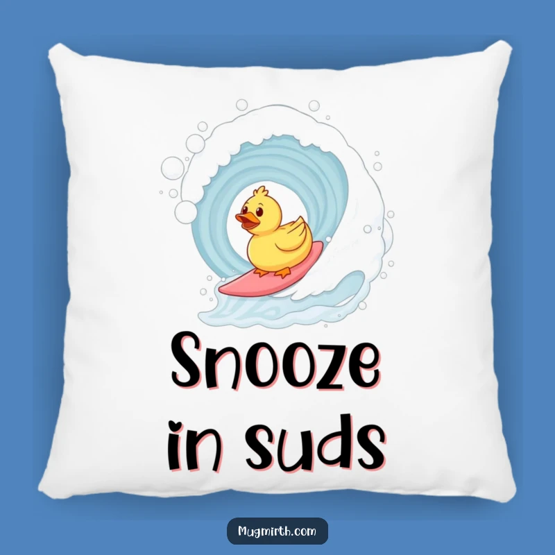 Funny Surfing Duck Pillow: Comfy Cushions for Bath Lovers!