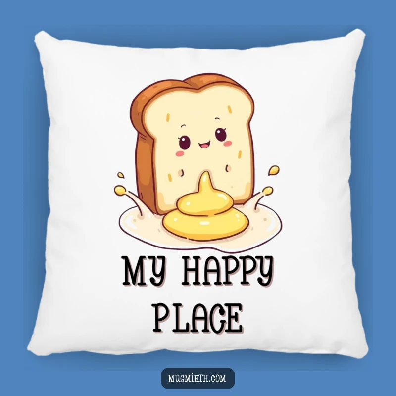 Funny Toast Butter Splash Pillow: Comfy, Hilarious Decor for a Cozy Laugh