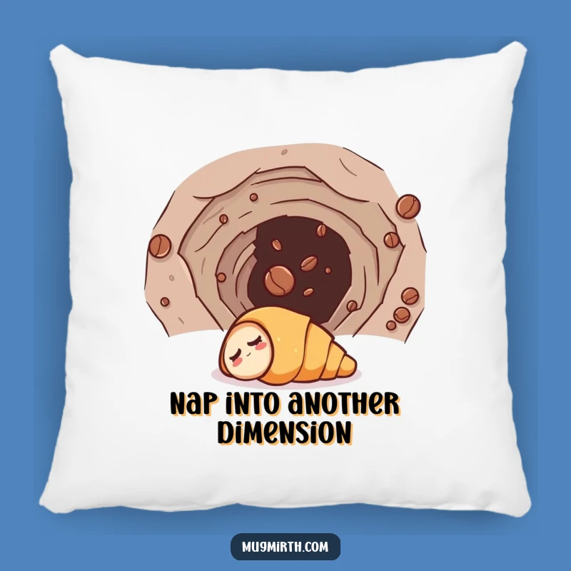 Funny Croissant Wormhole Pillow - Cozy Cosmic Decor Gift