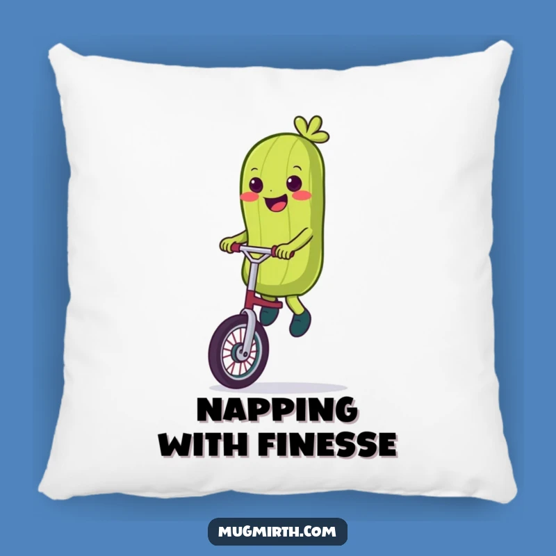 Funny Pickle Unicycle Pillow - Cozy Wobbly Cushion, Novelty Gift