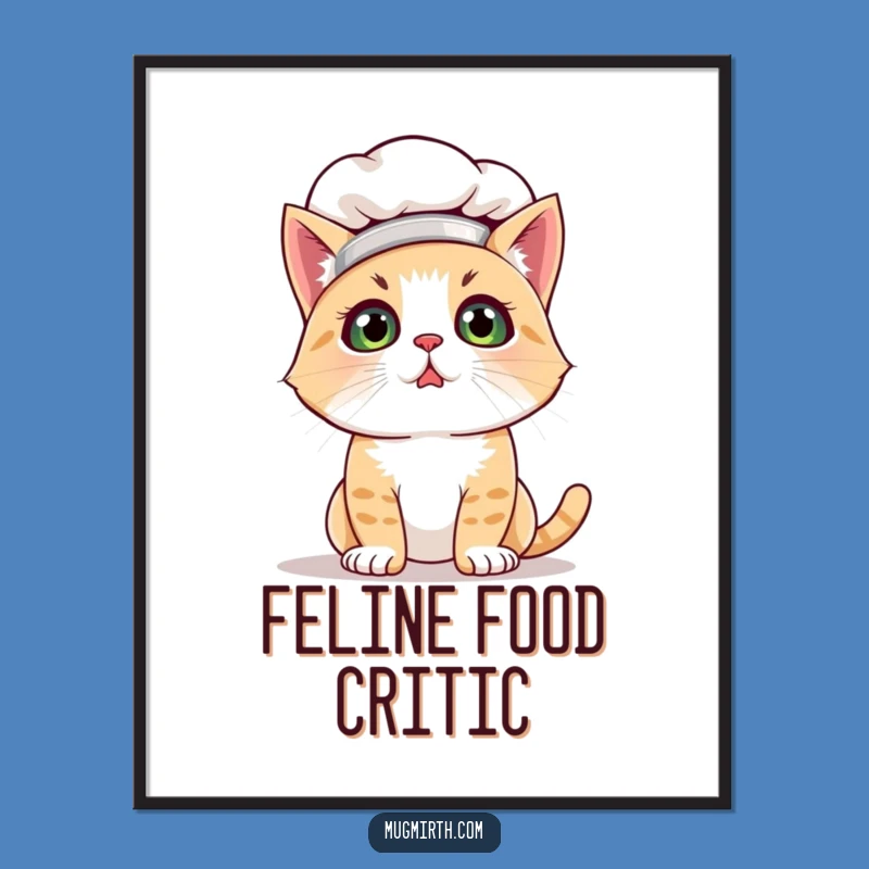 Funny Bewildered Cat Chef Digital Art: Hilarious Decor for Cat Lovers!