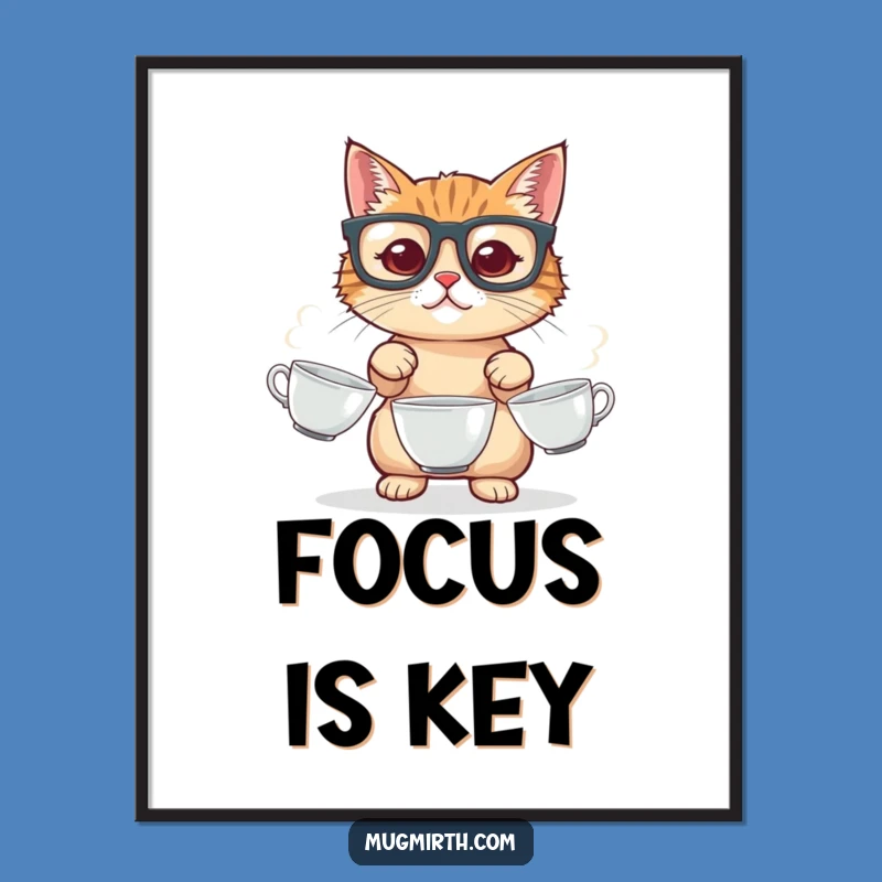 Funny Cat Juggling Digital Art: Hilarious Printable Feline Acrobatics Decor