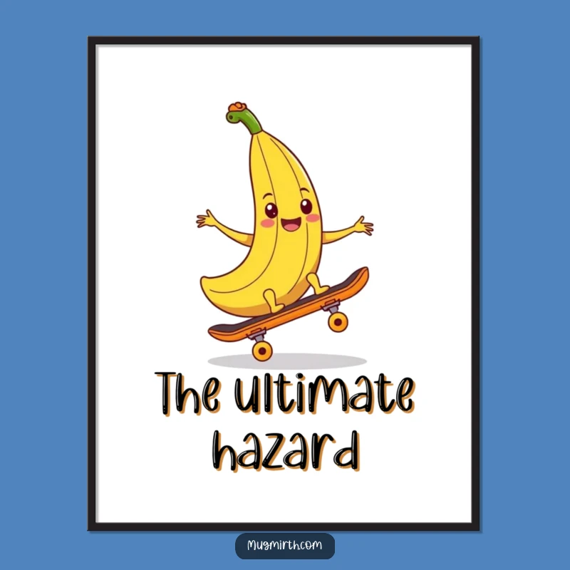 Funny Banana Peel Digital Art: Printable Prank Design, Instant Funny Gift Download
