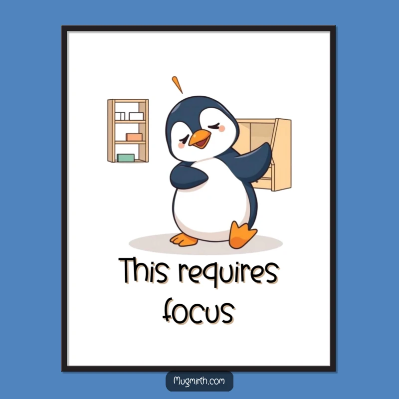 Funny Penguin Flat-Pack Art Print - Instant Hilarious Decor