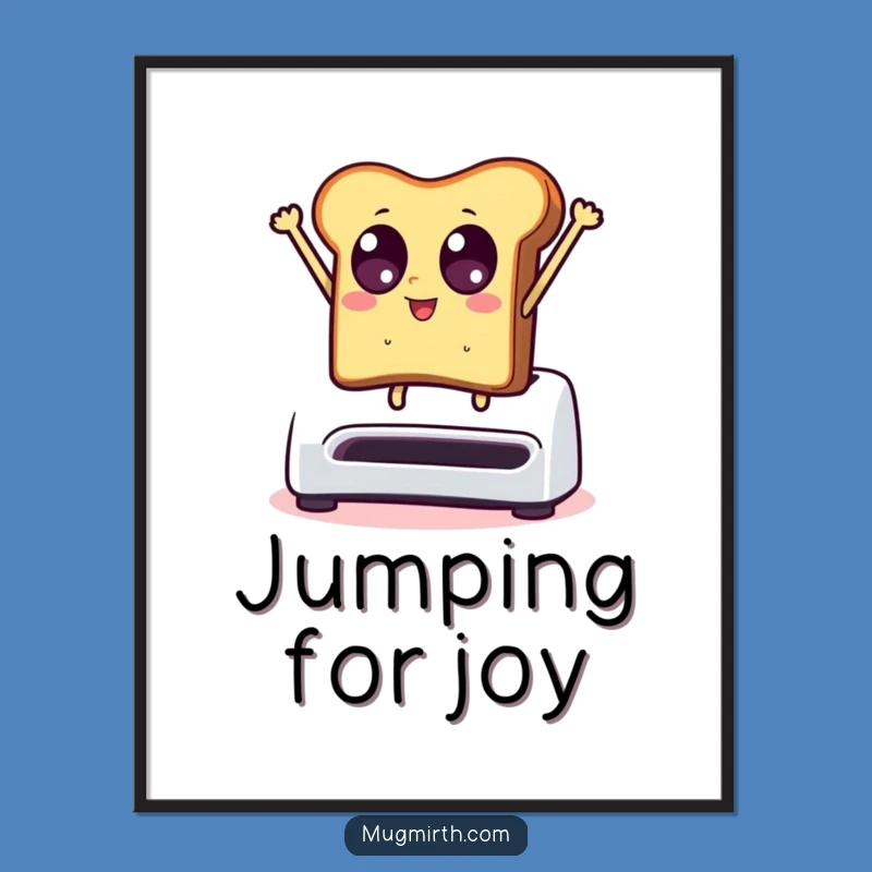 Funny Toast Leaping From Toaster Digital Art Print - Hilarious Instant Download