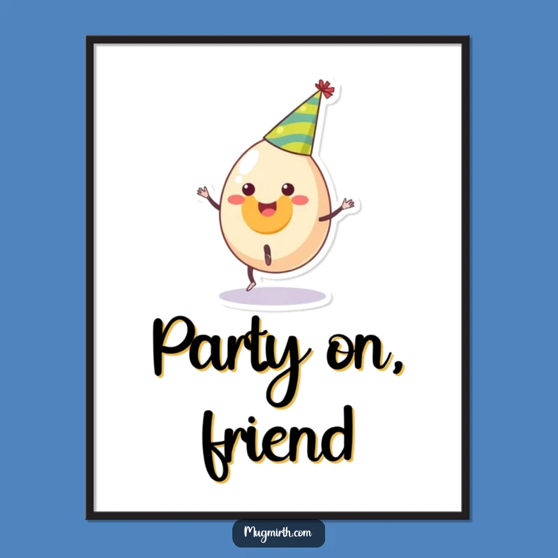 Funny Egg Cartwheel Party Print - Instant Cheerful Decor