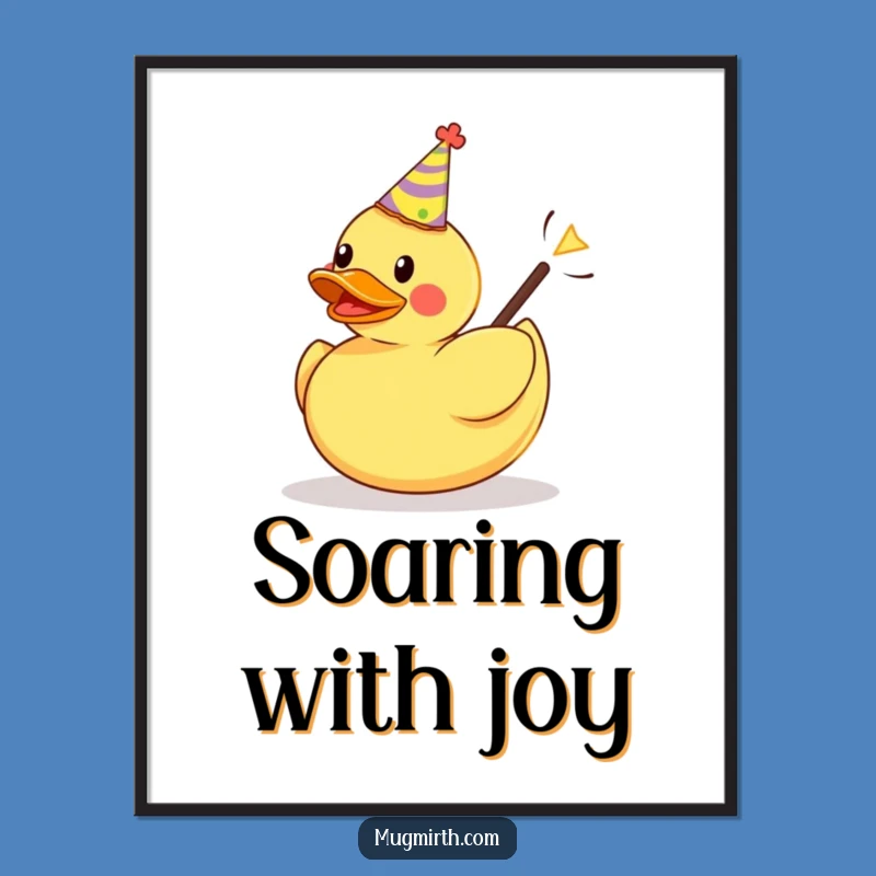 Funny Rubber Duck Party Slingshot Digital Art Print - Hilarious Instant Download