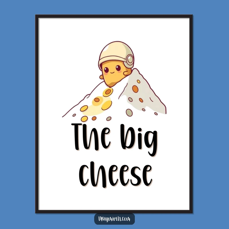 Funny Potato Climbing Cheese Digital Art: Hilarious Printable Spud Decor