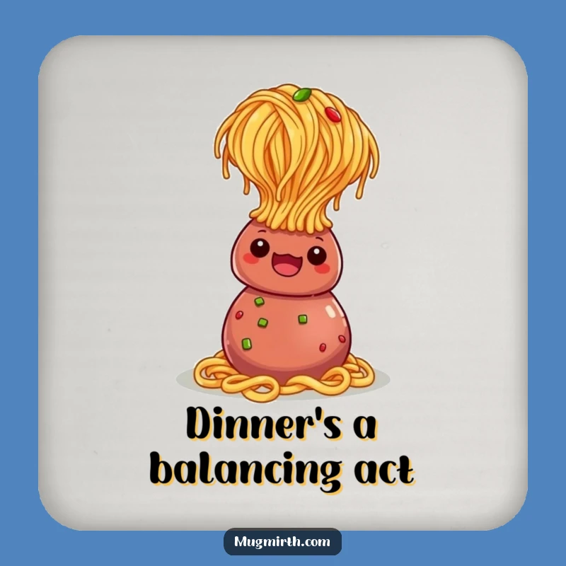Funny Spaghetti Headstand Coaster: Protect Your Table with Pasta Pizzazz