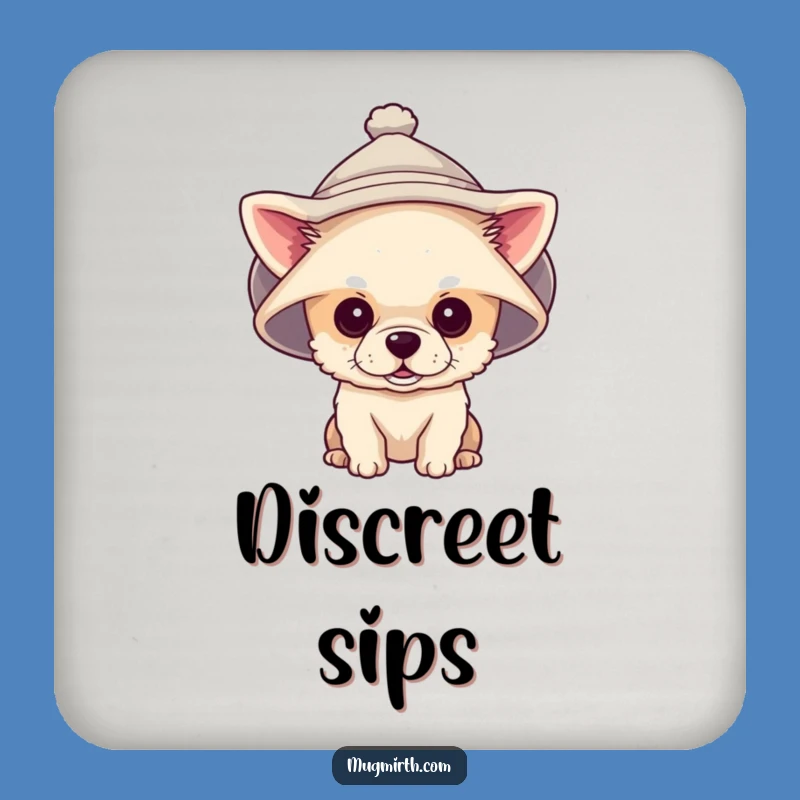 Funny Tiny Dog Giant Hat Coaster: Hilarious Protection for Your Surfaces