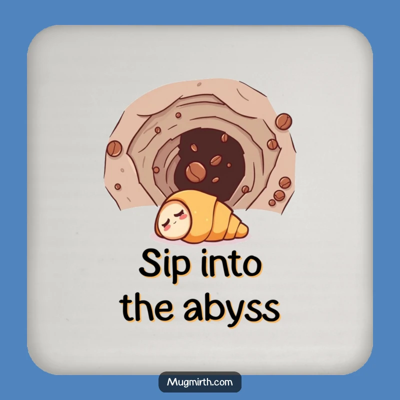 Funny Croissant Wormhole Coaster - Quirky Cosmic Decor Gift