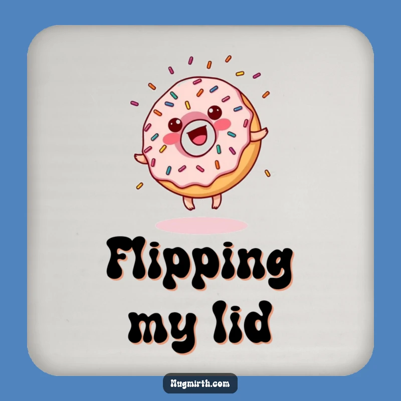 Funny Donut Cartwheel Drink Coaster - Hilarious Sprinkled Pastry Protector Gift