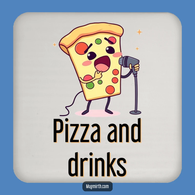 Funny Opera Pizza Coaster: Protect Tables with Dramatic Flavor!