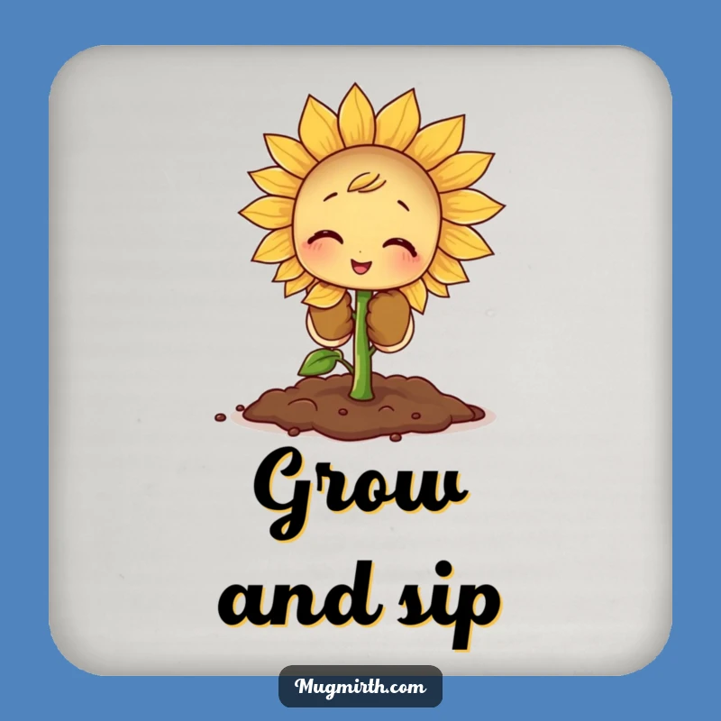 Funny Sprout Planting Coaster - Protect Surfaces with Humor, Ideal Funny Gift for Garden Parties