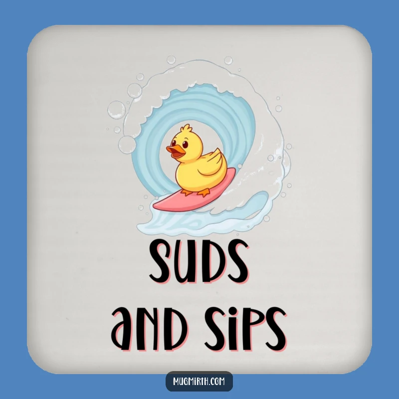 Funny Surfing Duck Coaster: Protect Tables with Aquatic Humor!