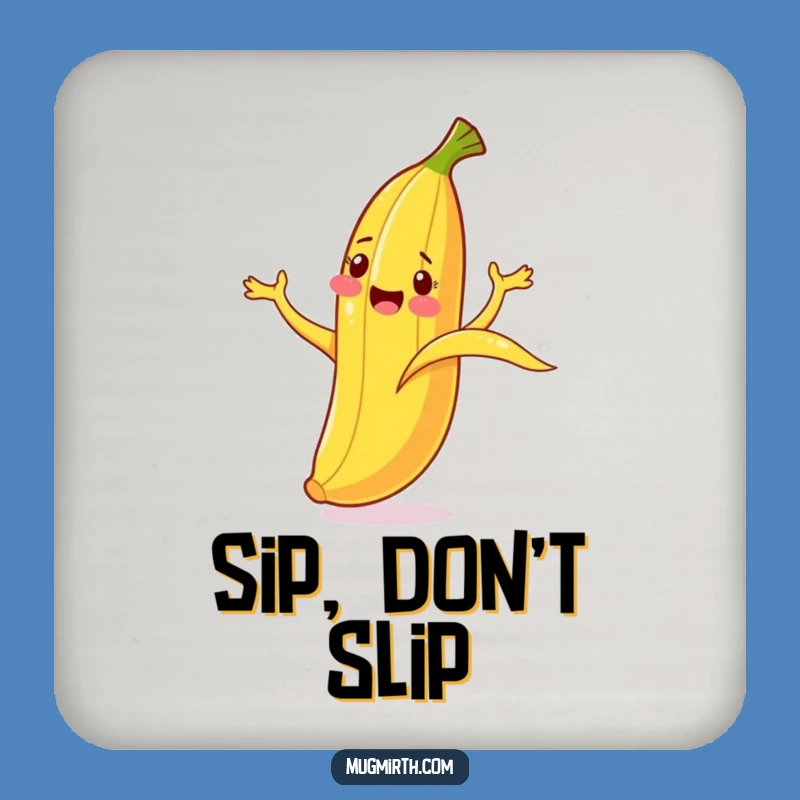 Funny Banana Slip Coaster: Protect surfaces with fruity fun, a charming funny gift!