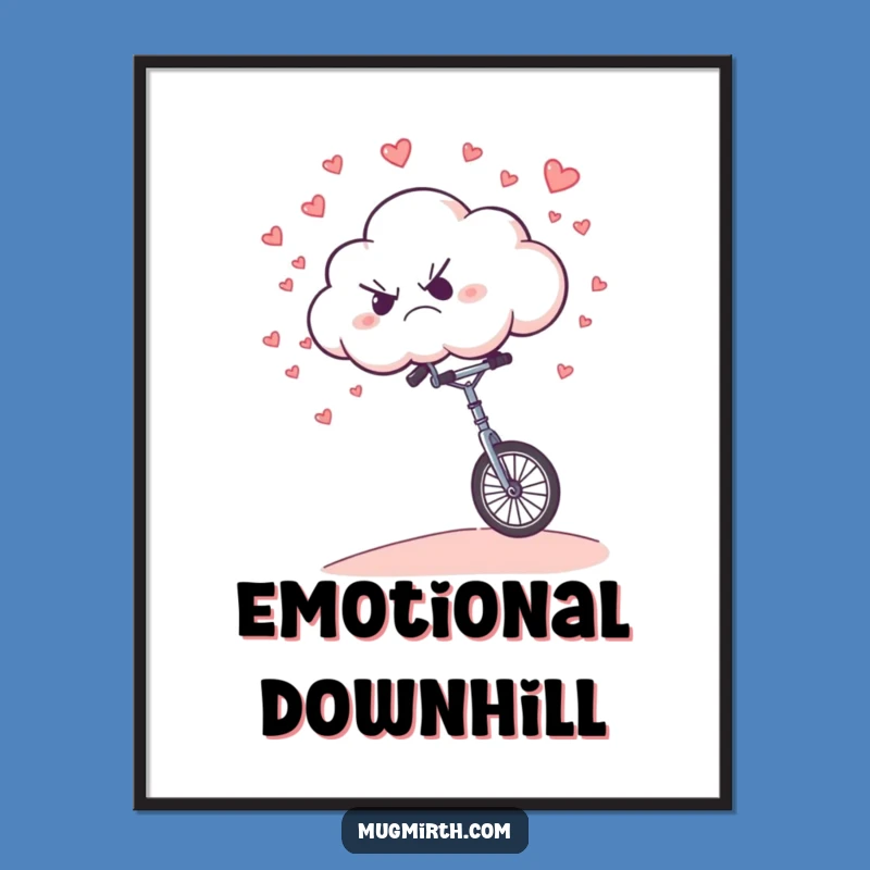 Funny Grumpy Cloud Poster: Hilarious Wall Art for Moody Weather Lovers