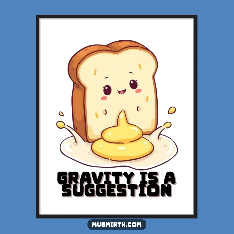 Funny Toast Butter Splash Poster: Hilarious Kitchen Art for a Laughing Home
