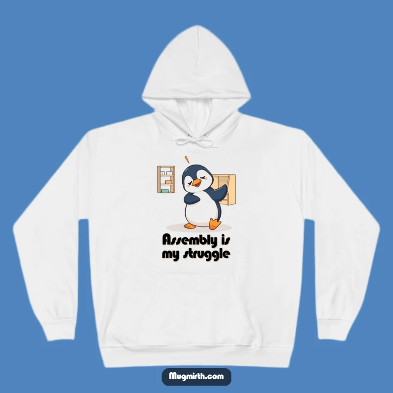 Funny Penguin Flat-Pack Chaos Hoodie - Cozy and Hilarious Gift