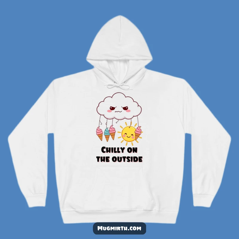Funny Ice Cream Rain Cloud Hoodie - Cozy & Hilarious Weather Apparel