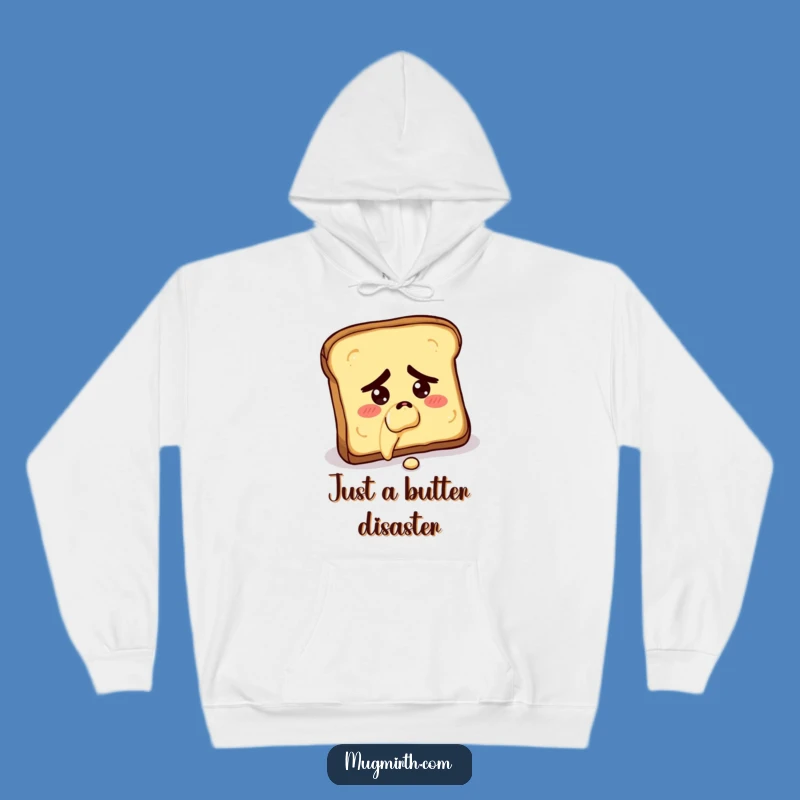 Funny Comfy Hoodie: Concerned Toast Falling Butter-Side Down Cozy Gift